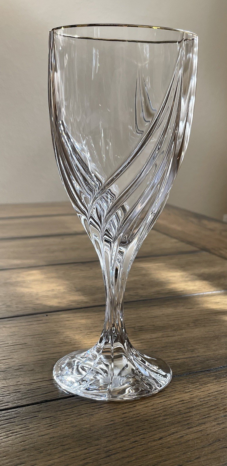 1 LENOX Crystal DEBUT Iced (Tea) Beverage Glass 7 3/4" Gold Trim