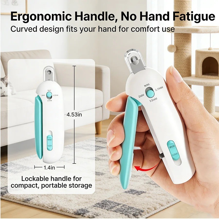 Cat & Dog Nail Clipper with File Adjustable Safe Round Hole Pet Grooming Tool