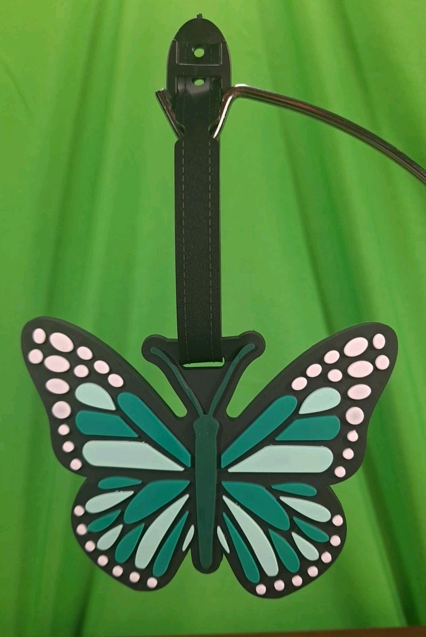 New Multi Green Shades Butterfly Travel Baggage Backpack Suitcase Luggage Tag