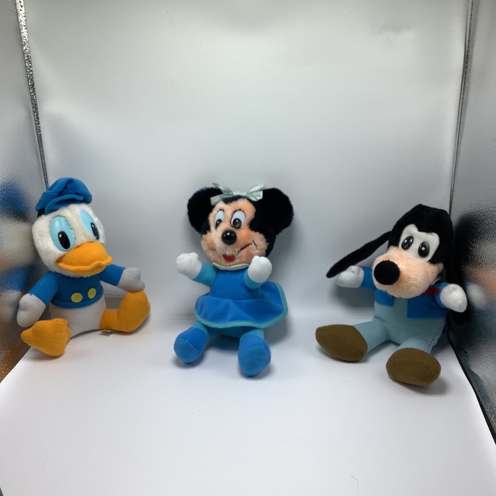 Vintage Disney Mickey's Christmas Carol Plush Lot of 3 Minnie Goofy Donald