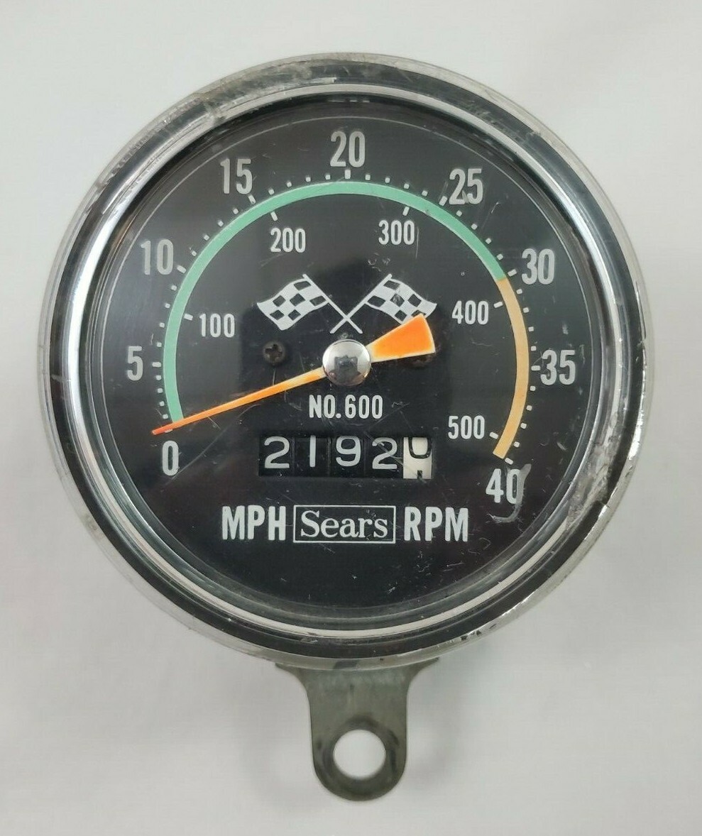 VINTAGE SEARS Automobile Instrument Gauge MPH/RPM Model #600 Made in JAPAN