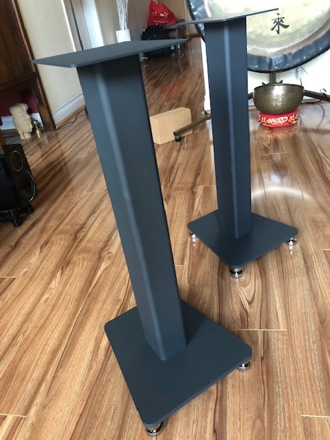 ELAC LS80 Speaker Stands. All metal. Fillable. 23 5/8" Tall. Matte Gray.