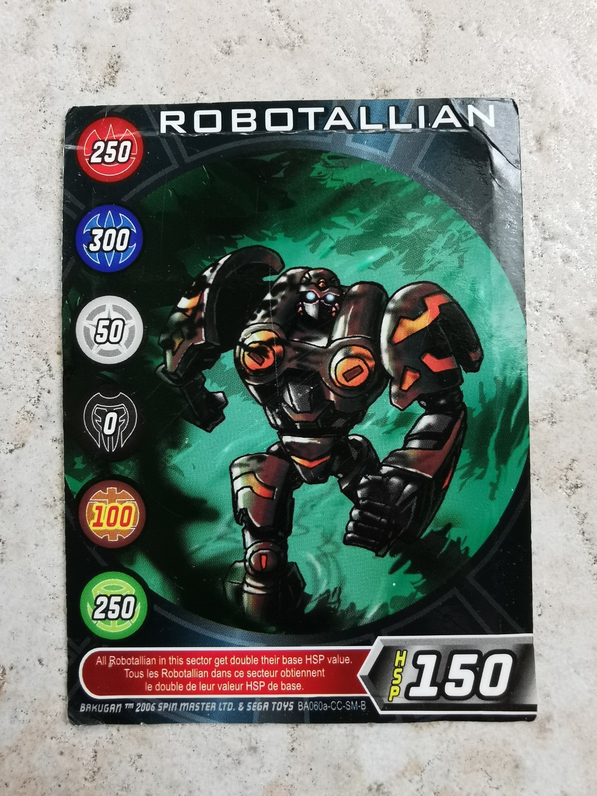 Bakugan Battle Brawlers Spin Master 2006 Card BA060A Robotallian