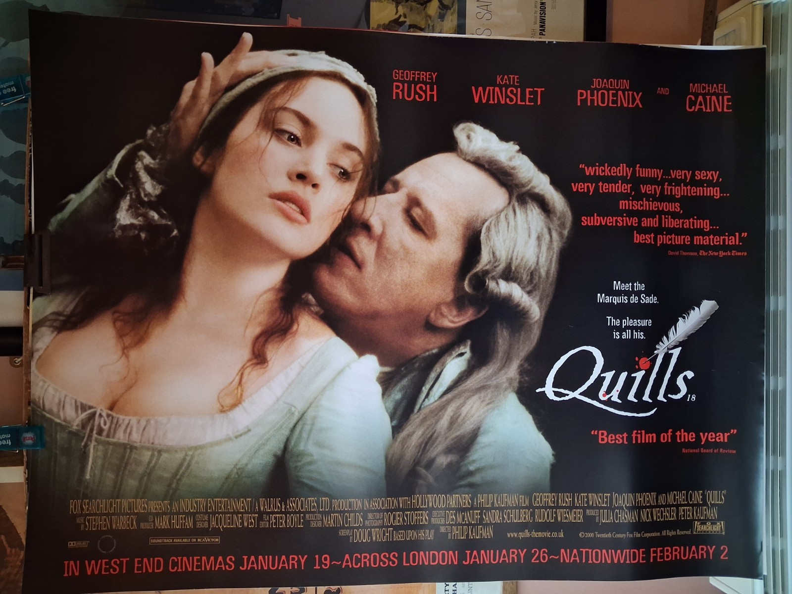 Quills - Geoffrey Rush - Quad Cinema Poster