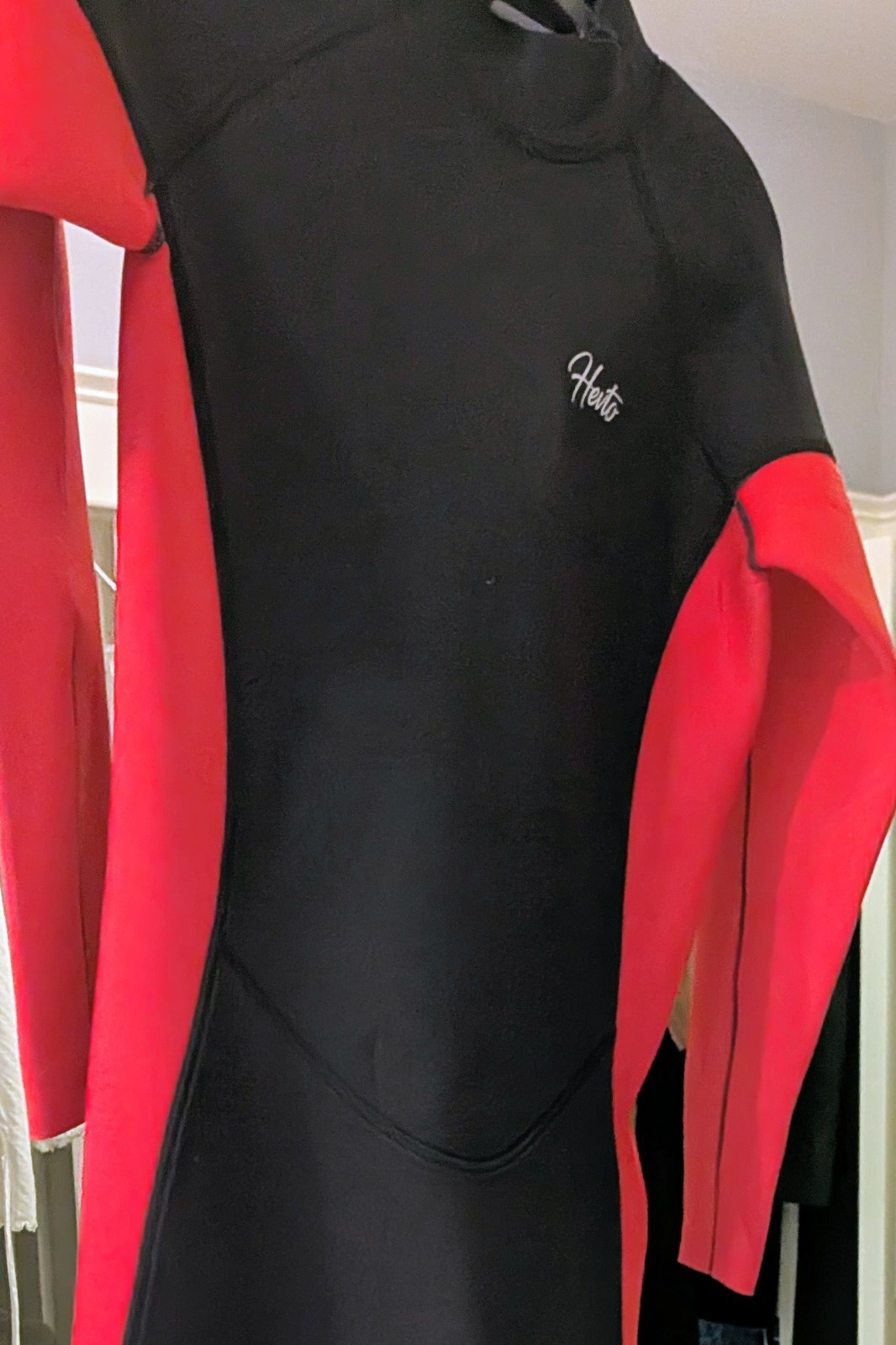 HEVTO GUARDIAN scuba wetsuit men diving water swim red black warm M Tall sports