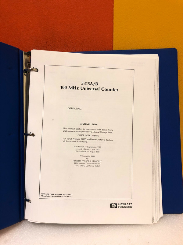 HP 05315-90021 5315A/B 100 MHz Universal Counter Operating Manual