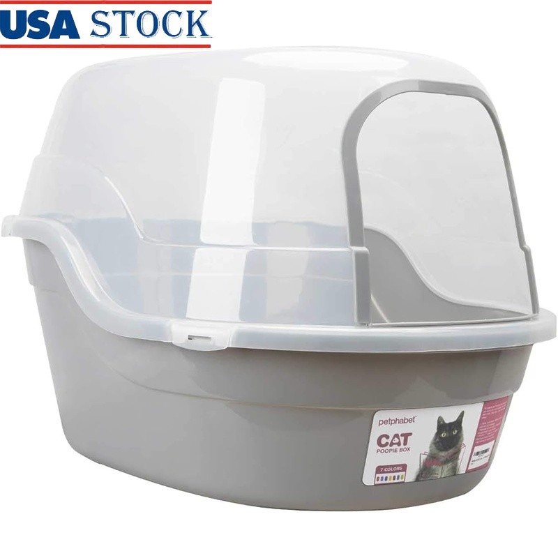 Extra Large Cat Litter Box Jumbo Size Multiple Cats Easy Clean W/ Lid Non Stick