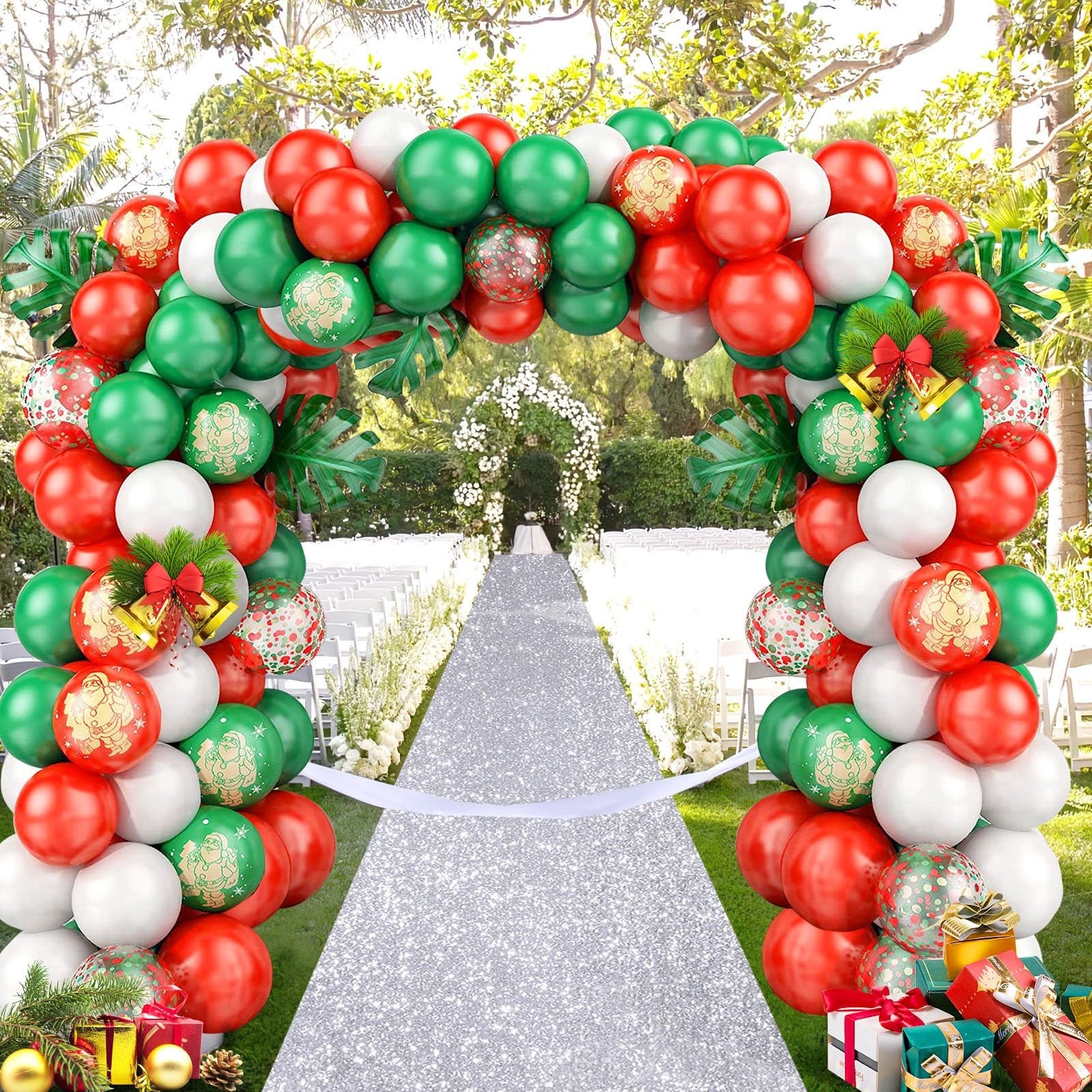 Wedding Aisle Runner: 4FT×15FT Sequin Fabric - Silver Sparkly Carpet Runner