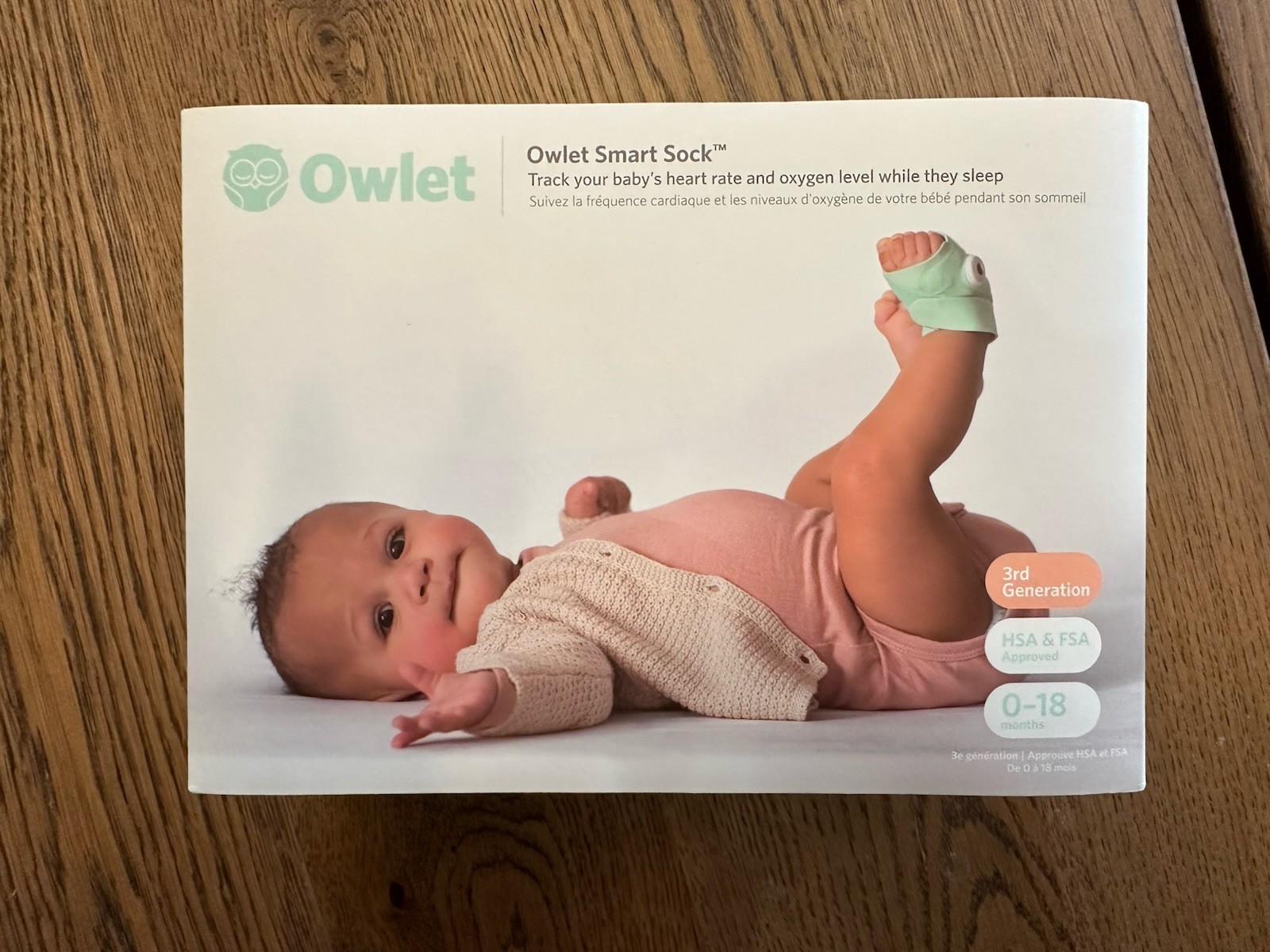 Owlet Smart Sock 3rd Generation Breathing Oxygen Level Monitor Baby