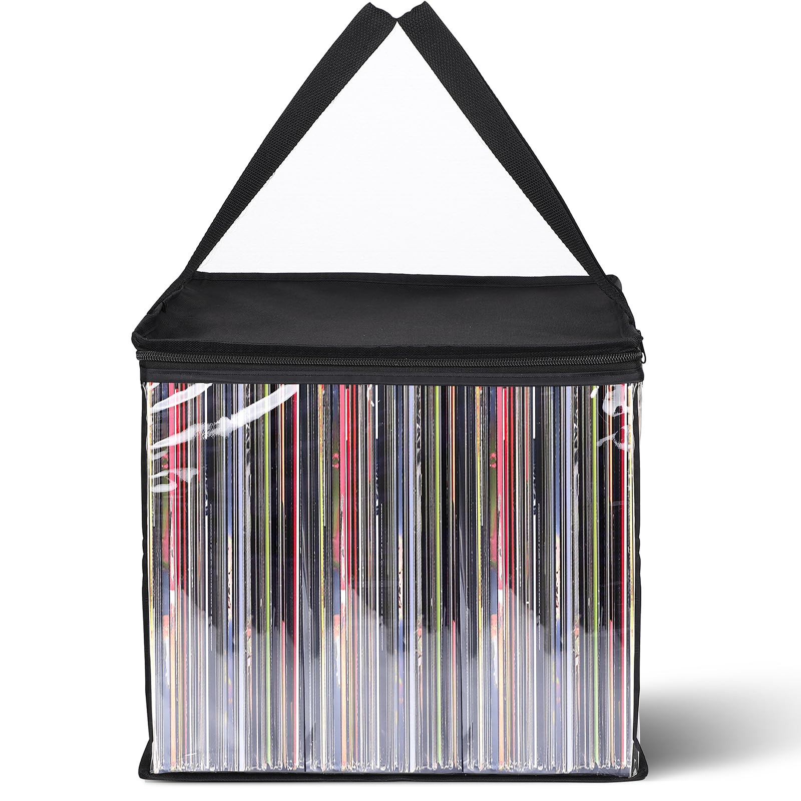 Facmogu Vinyl Record Storage Bag, 12" PVC Clear LP 12.2 inches, Multicolor 