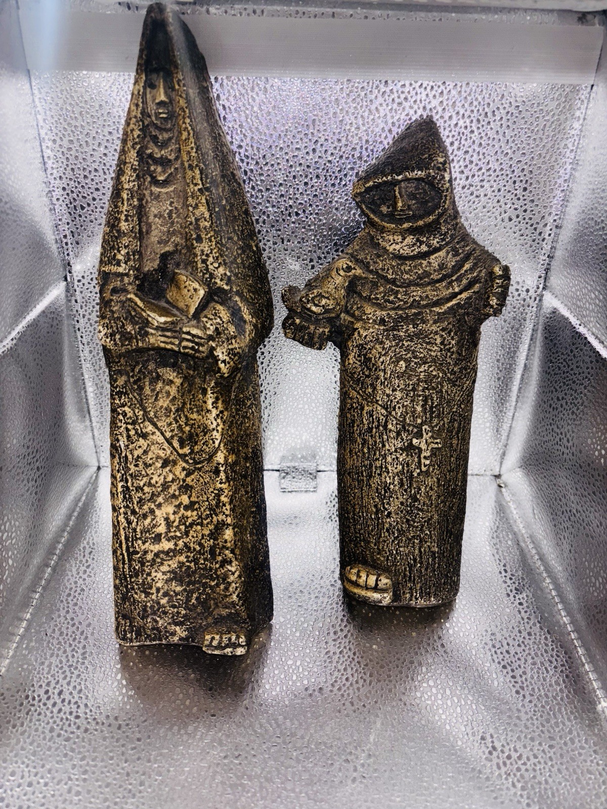 Mid Century Modern St Francis & Nun Christian Jaru Art Wall Hangings Christcore