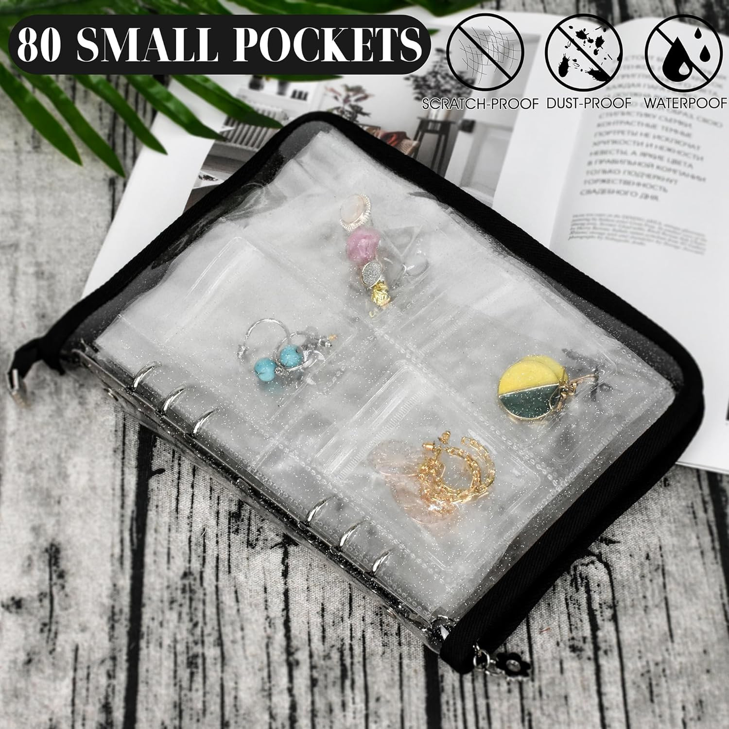 Earring Organizer Case Travel Jewelry Organizer Transparent Jewelry Storage B...