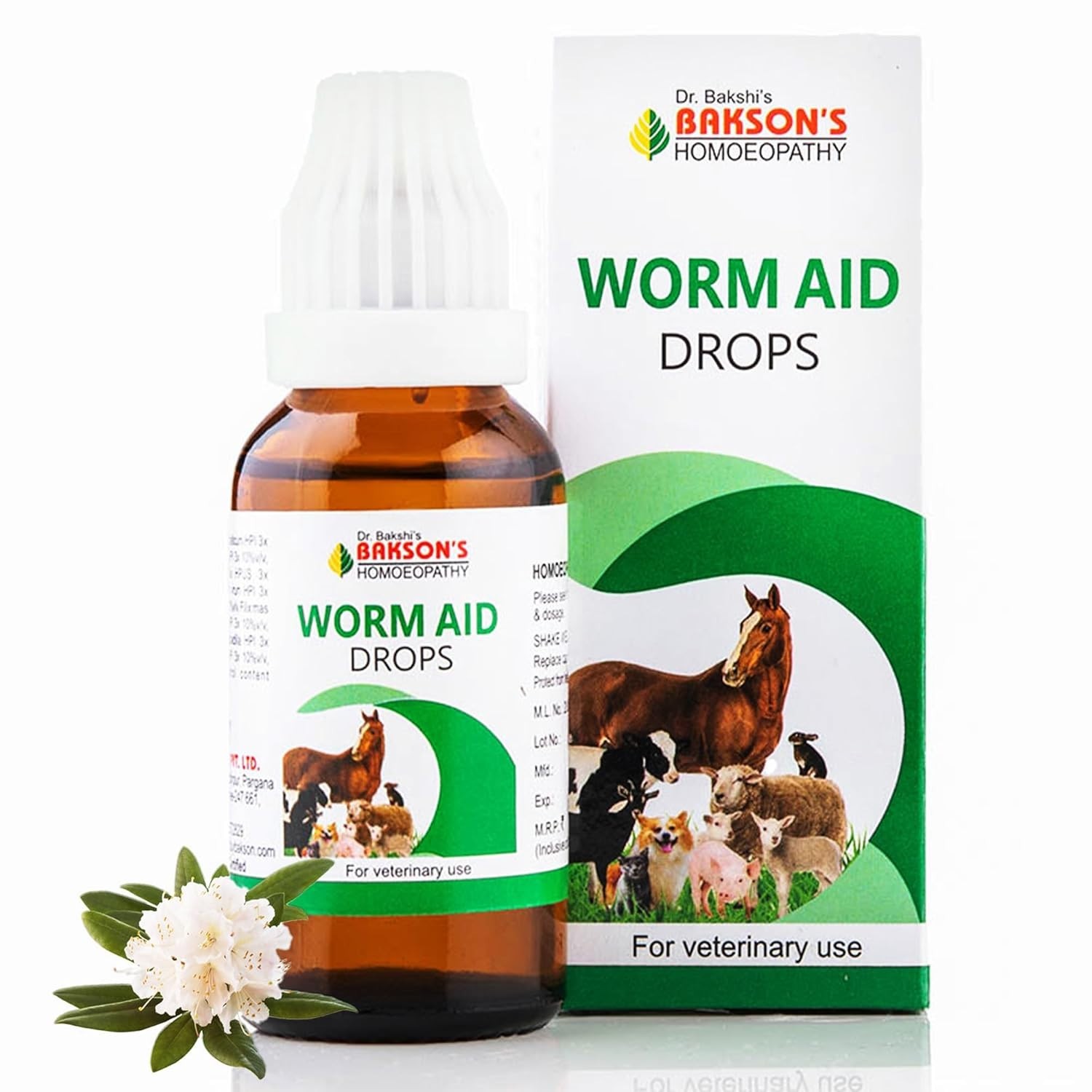 Homoeopathy Veterinary Worm Aid Drops Deworming Pets Dogs Cats Worm Infestation