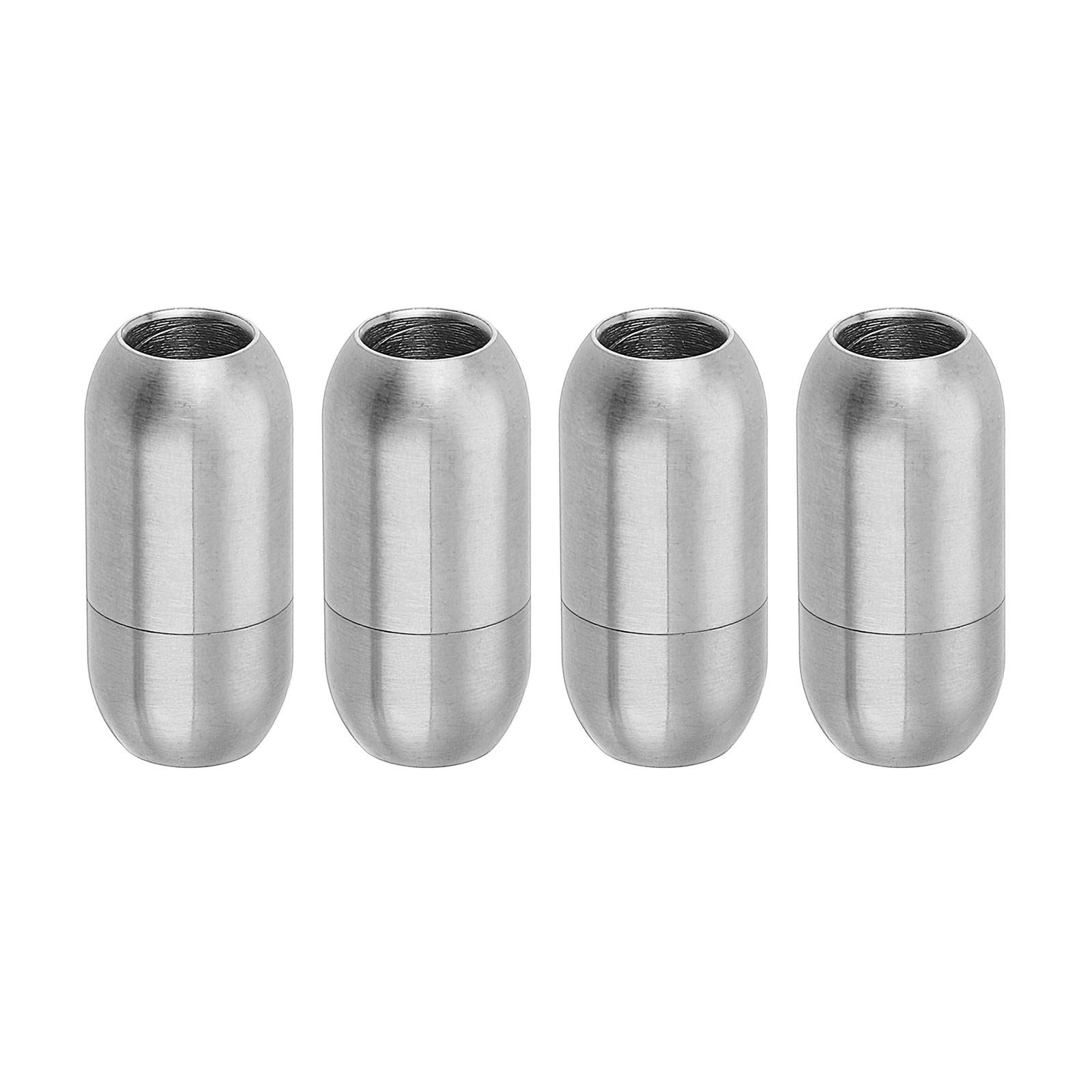 4Pcs 5mm Hole Barrel Clasps for DIY, Stainless Steel(Silver)