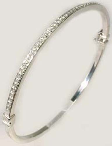 Fifty Diamond Accent Sterling 7” Bracelet: Ancient Roman Chinese Engraving Tool