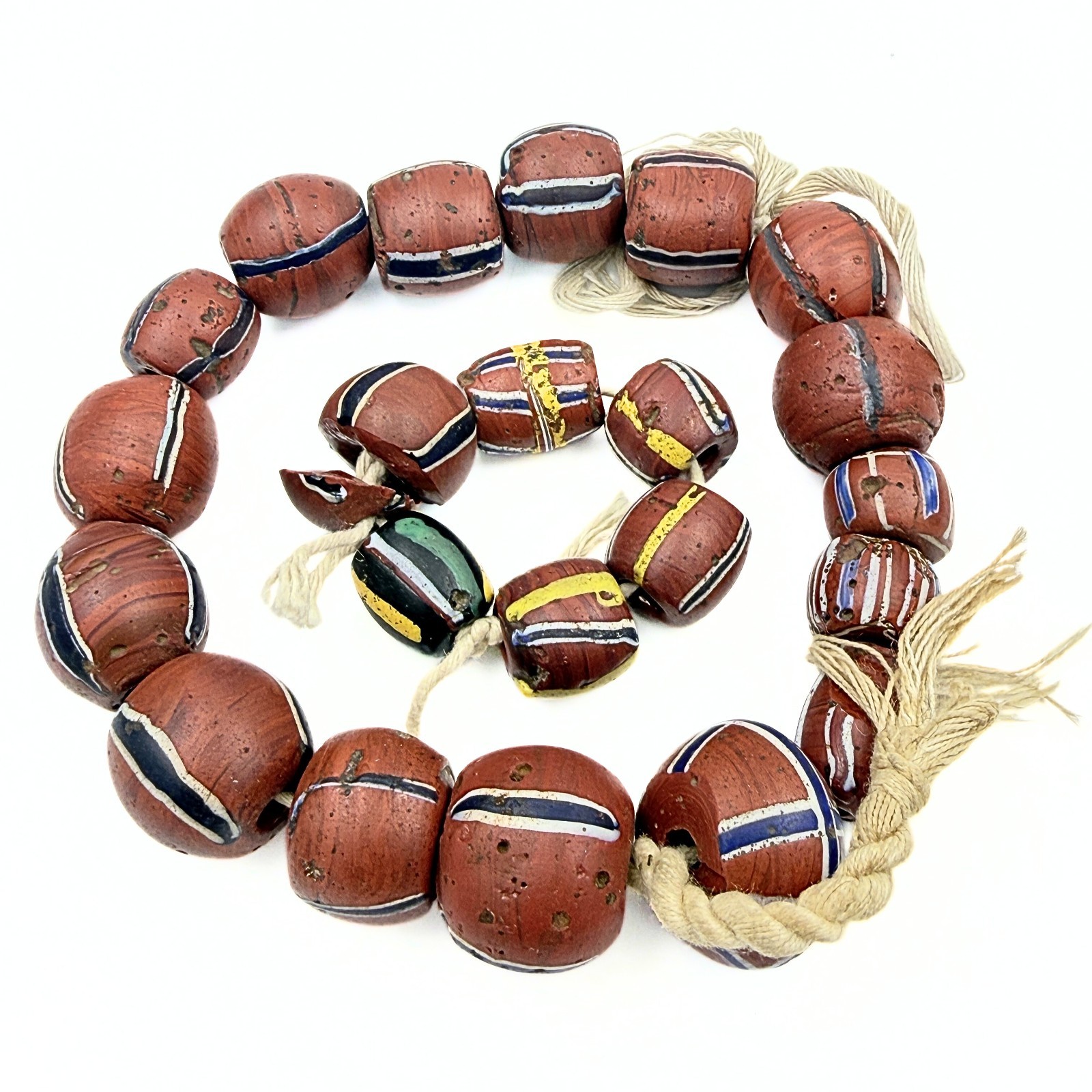 Antique African Venetian Brick 22 PCS Trade Beads