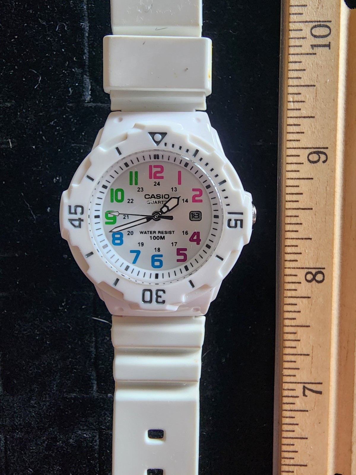 CASIO 3363 LRW-200H White Band Case Quartz Analog Women's Watch New Battery