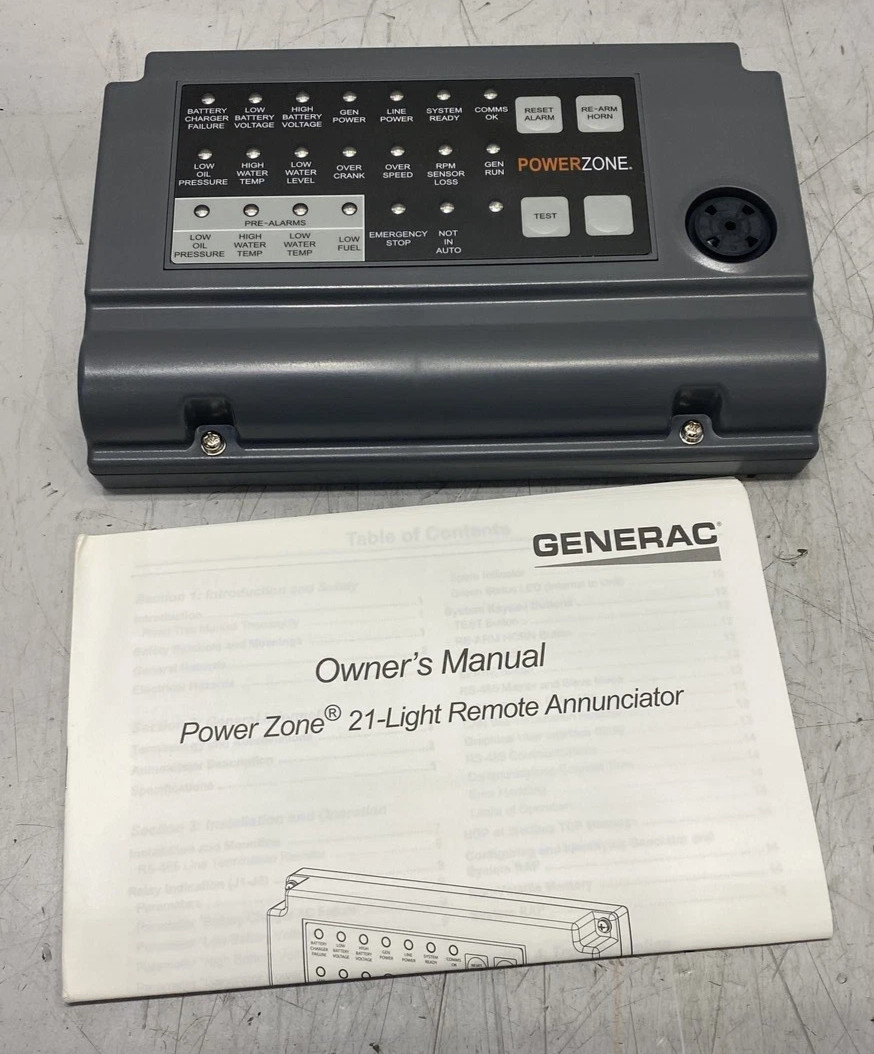 Generac G009851-1 Remote Annunciator Panel Surface Mount w/ 8 Relays New