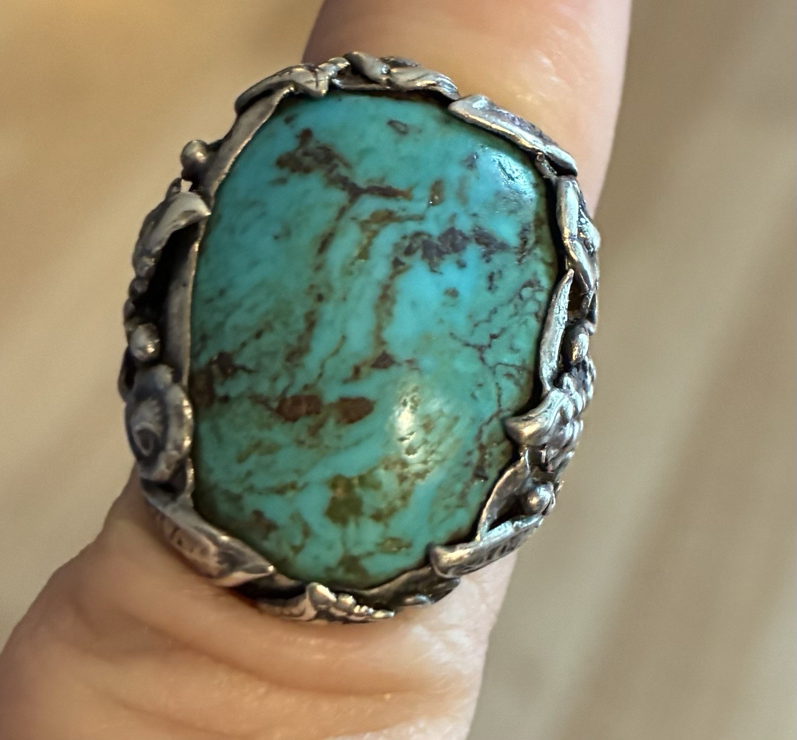 Vintage Navajo Sterling Silver Royston Turquoise Ring Size 6