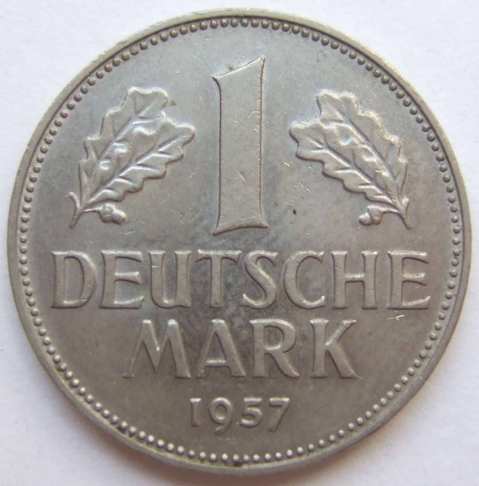 Pièce de Monnaie Bundesrepublik Allemagne 1 Deutsche Mark 1957 F Extremely fine