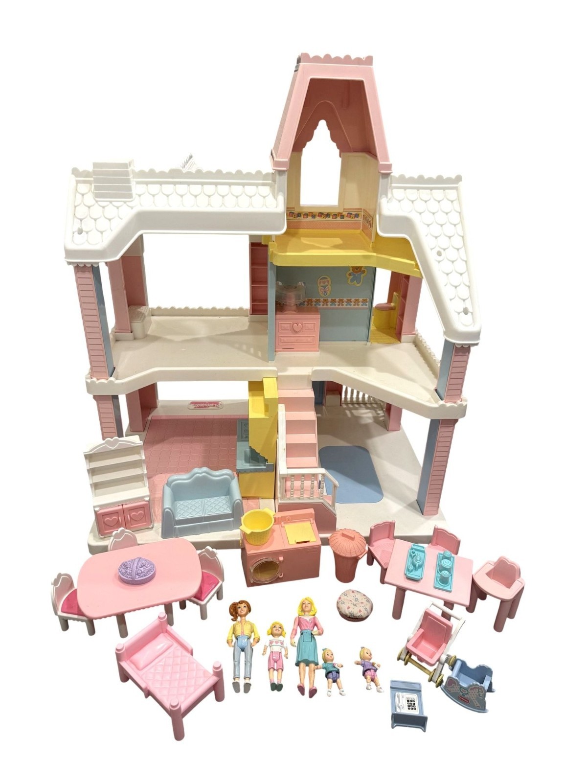 Playskool Grand Victorian Dollhouse Vintage 1991 with Furniture and Dolls