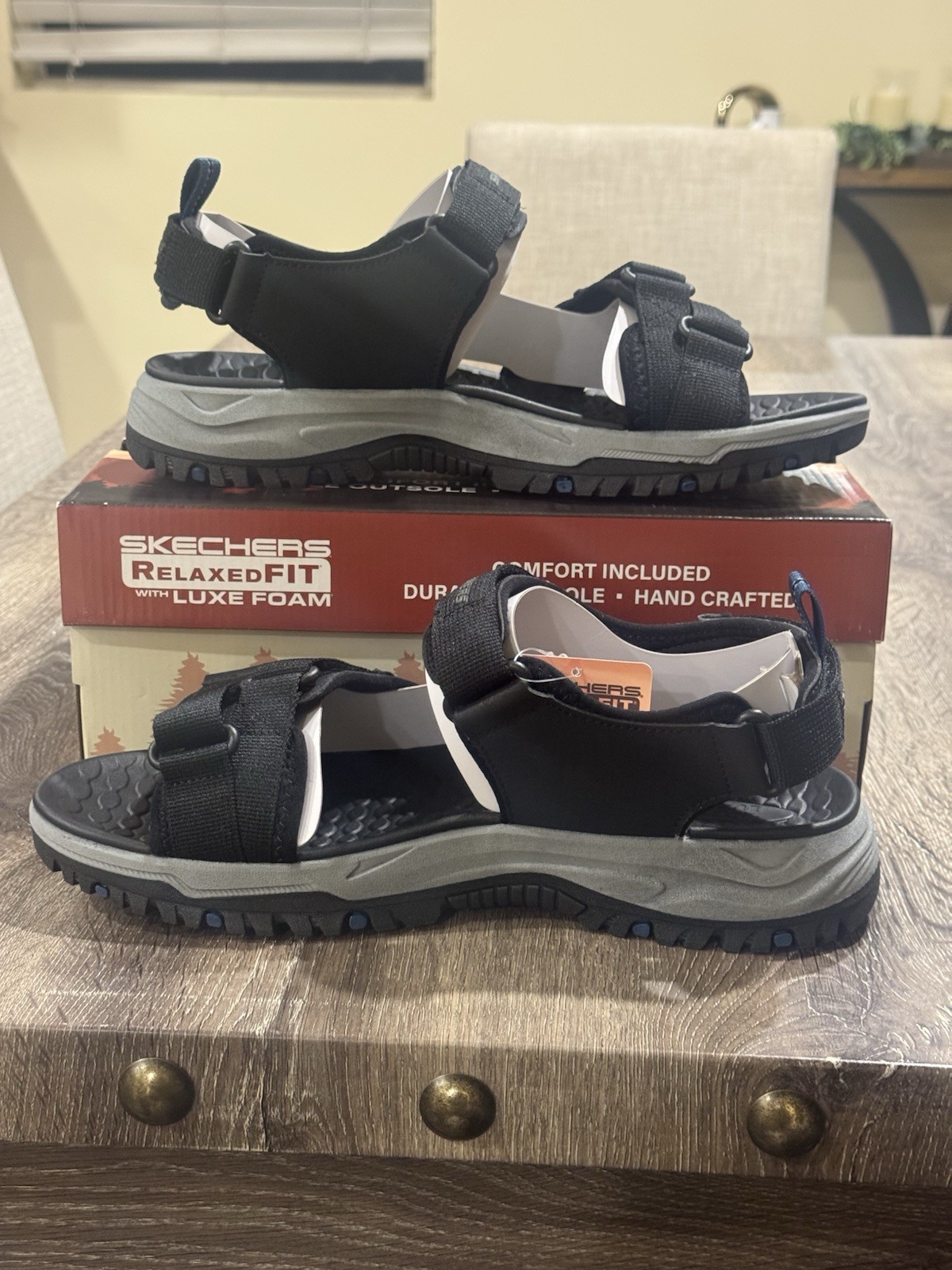 Skechers Prewitt Rio Vegan Mens Walking Sandals Black 205478/BLK Size 12