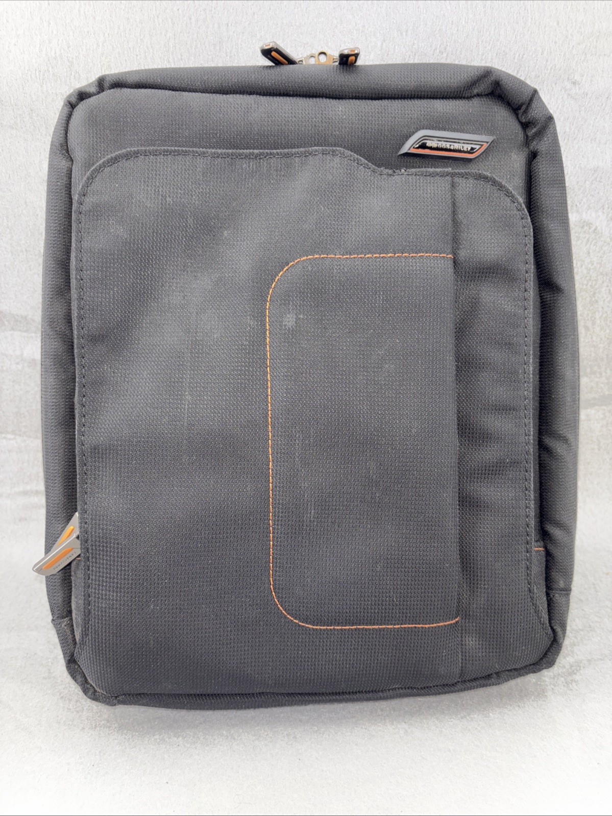 Briggs & Riley Travelware Black Orange iPad/Tablet Travel Shoulder Bag Vertical