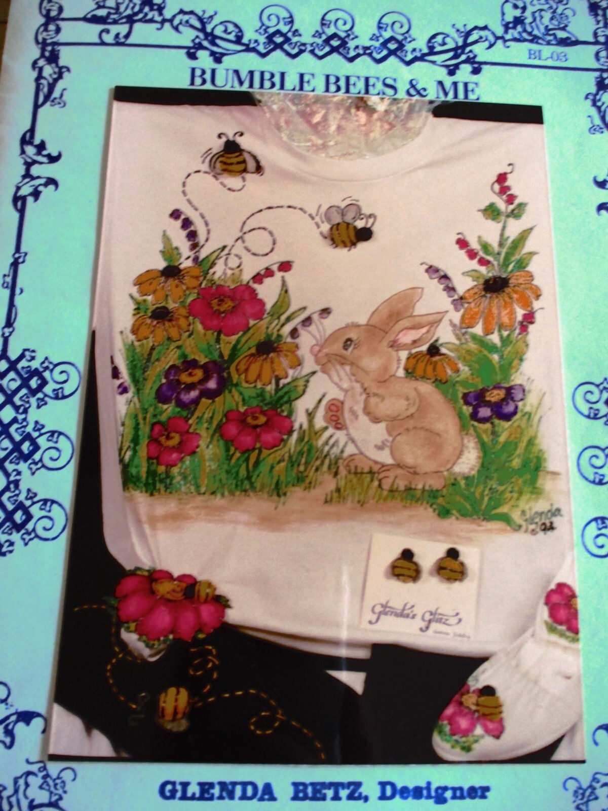 vintage 1992 Easy Iron-On Pattern Glitzy Fashion Bunny Love Bumble Bees and me