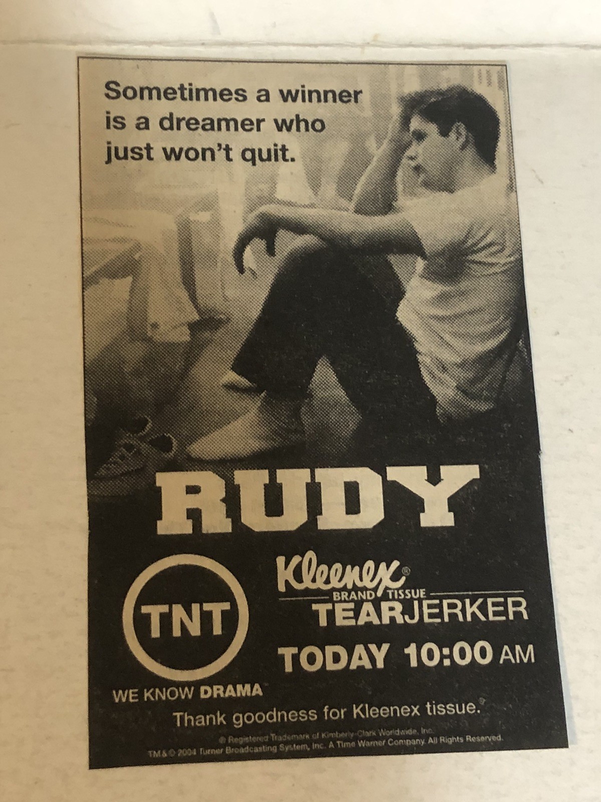 Rudy Sean Astin Movie Vintage Print Ad Tpa27