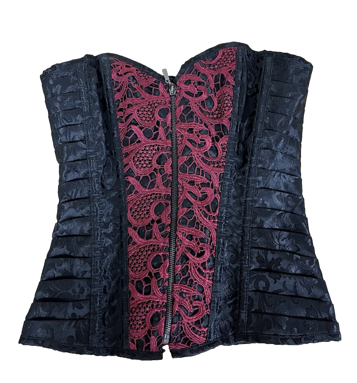 SPIRIT HALLOWEEN Black Red Lace Corset - Vampire Goth Gothic Style - Size L