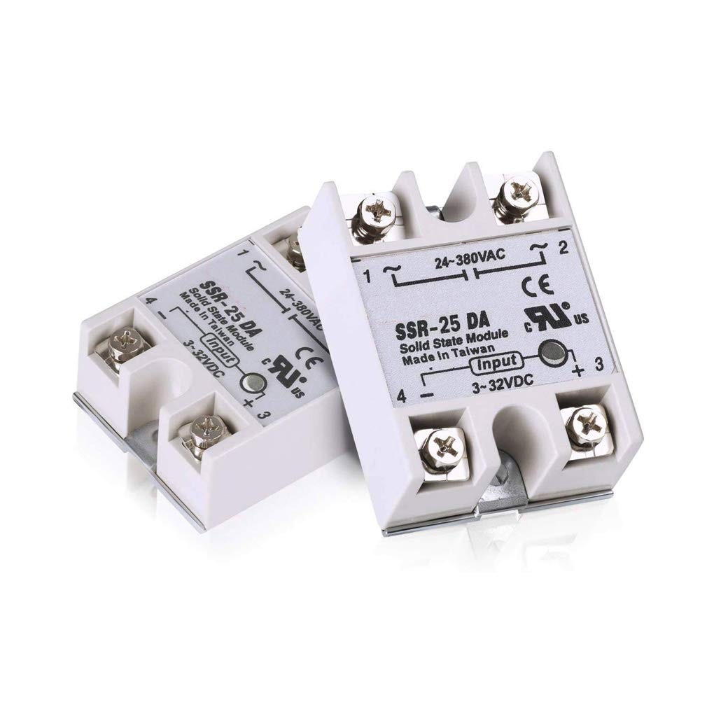 HiLetgo 2pcs SSR-25DA 25A 250V Solid State Relay Module 