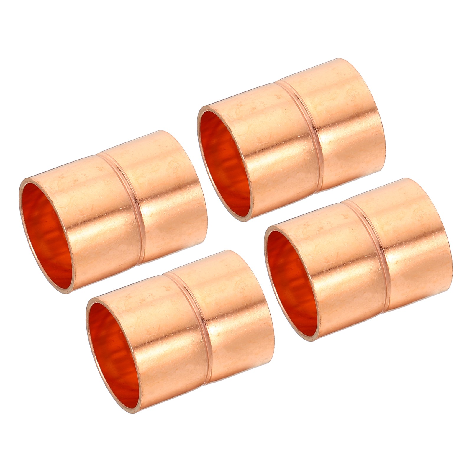 4pcs 3/4" Straight Copper Coupling Sweat End Welding Joint Pipe Fitting