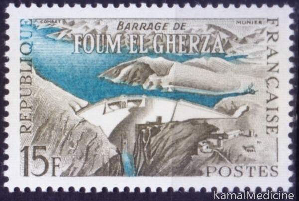 France 1959 MNH, Algeria Foum El-Gherza dam, Architecture  [Hq]