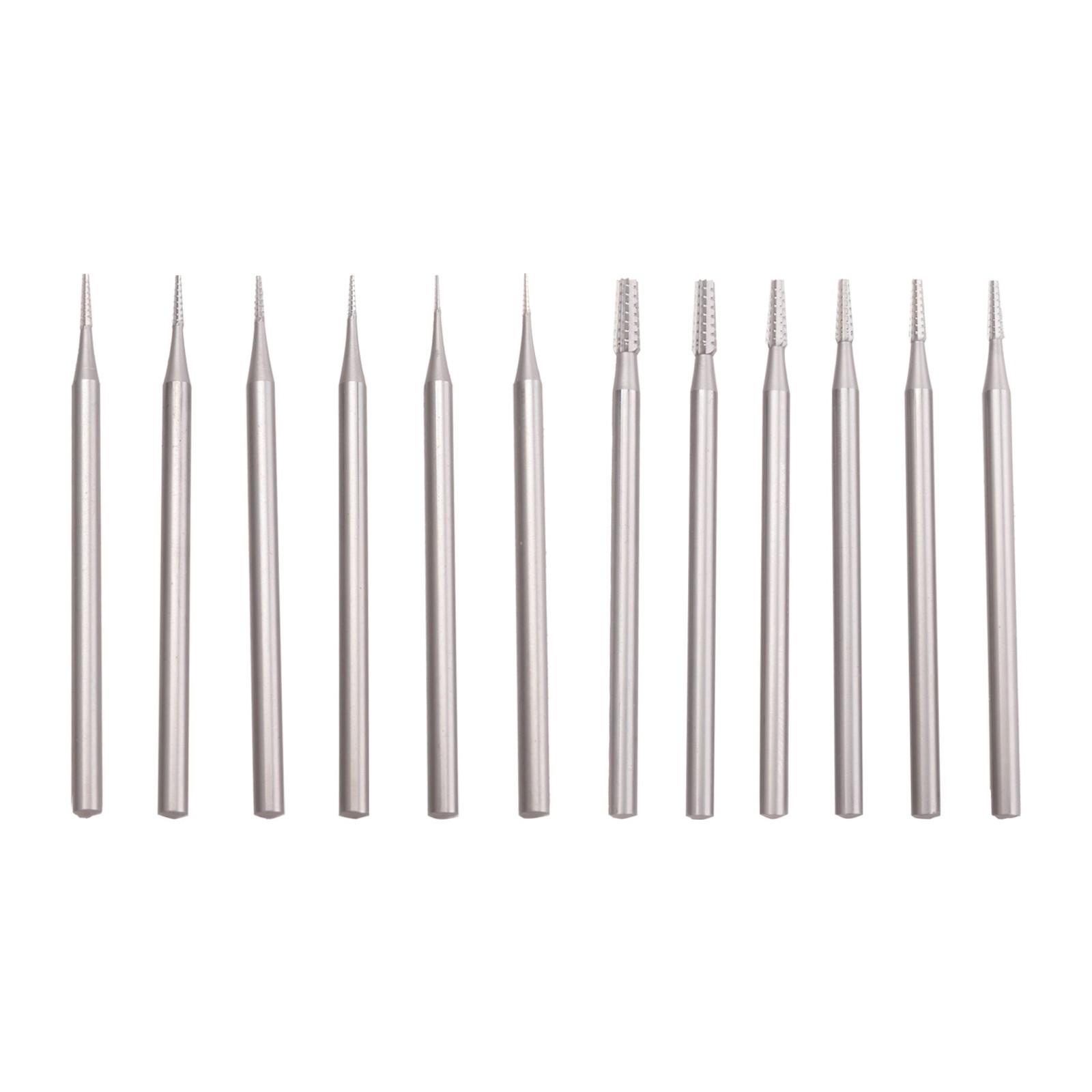 12Pcs Jewerly Burr Sets -3/32Inch Shank Cone Tapered -Cut Shape2938