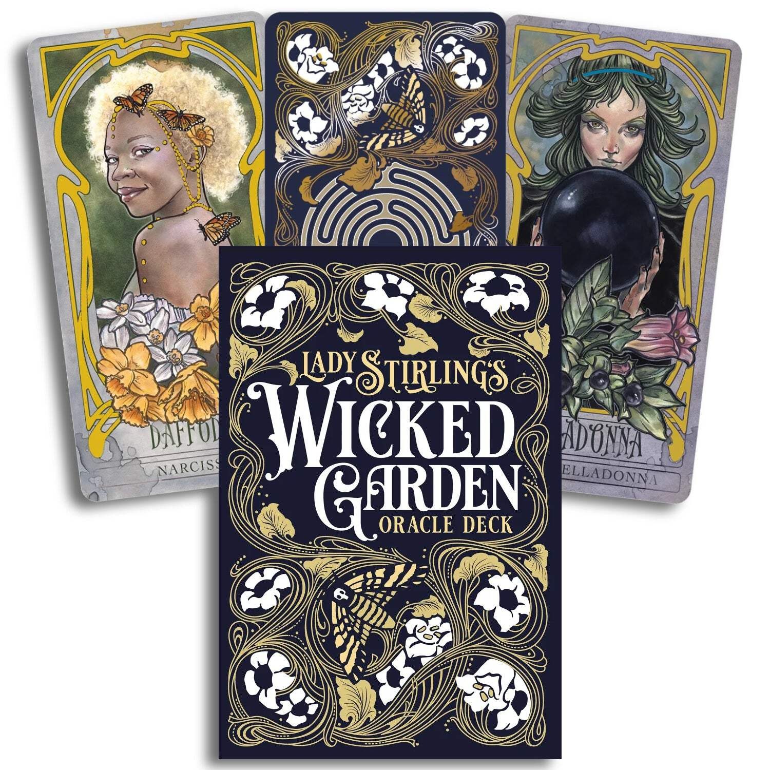 Lady Stirling's Wicked Garden Oracle Deck 32 Cards Set & Guidebook Gold Foil
