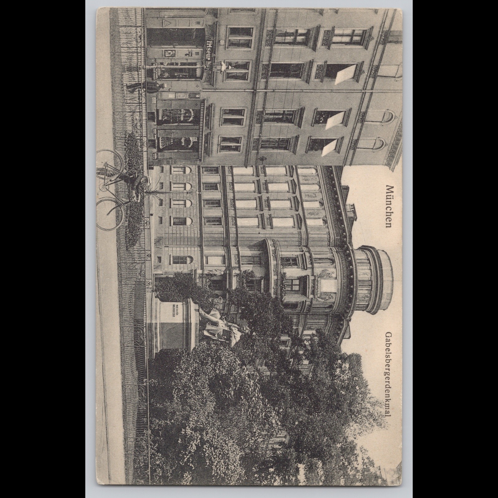 Antique Postcard Munich Gabelsbergerdenkmal Architecture Germany