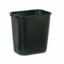 Rubbermaid Commercial Fg295600bla Rectangular Wastebasket, 7 Gal, Lldpe, Open