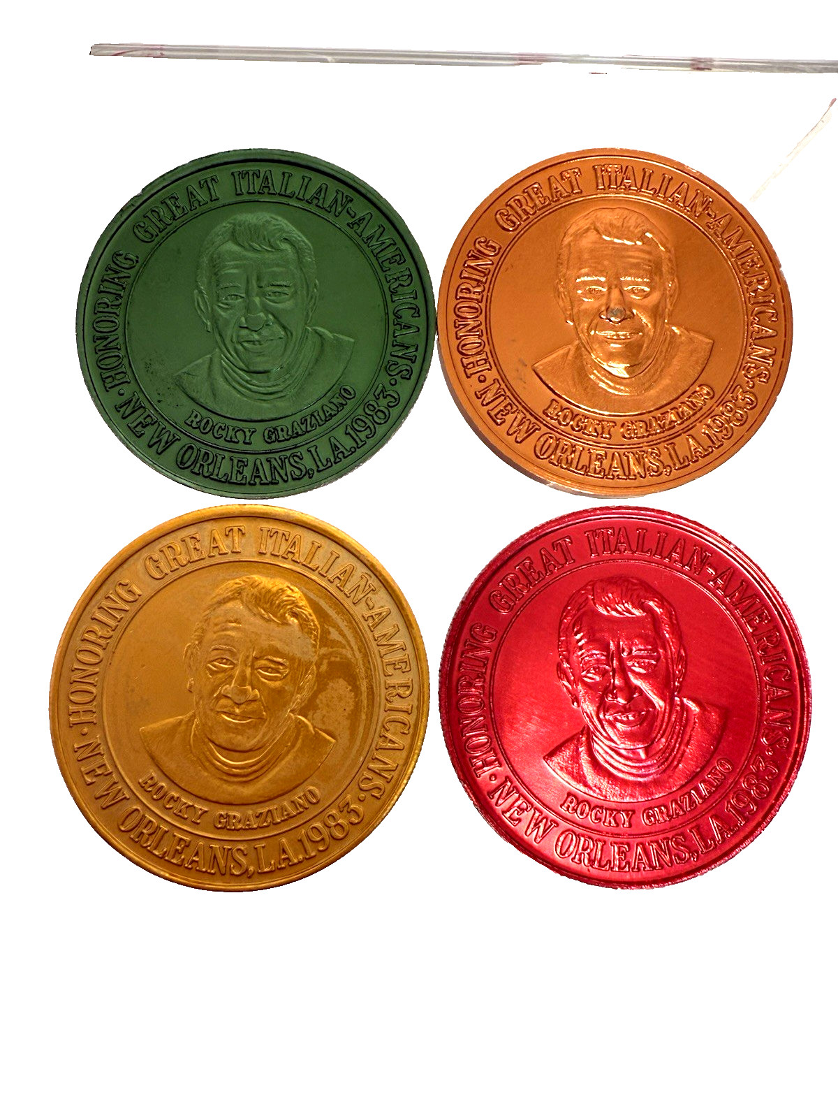 Mardi Gras Coins Honoring Great Italian - Americans  Rocky Graziano NOLA 1983