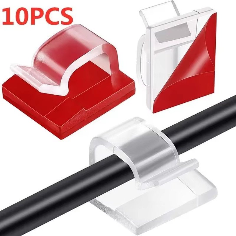 Self-Adhesive Cable Clips Wire Cord Management Cable Holder Fixer Organizer Clam