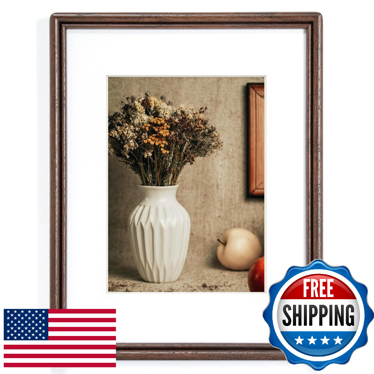 RICHFOCUS 8.5x11 Picture Frame, Natural Solid Walnut Wood Picture Frame with Hig