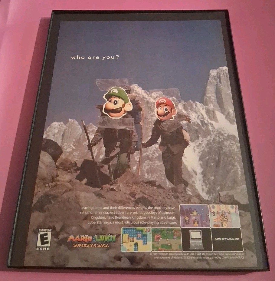 Mario & Luigi Superstar Sage Video Game Framed Print Ad 2004 8.5x11