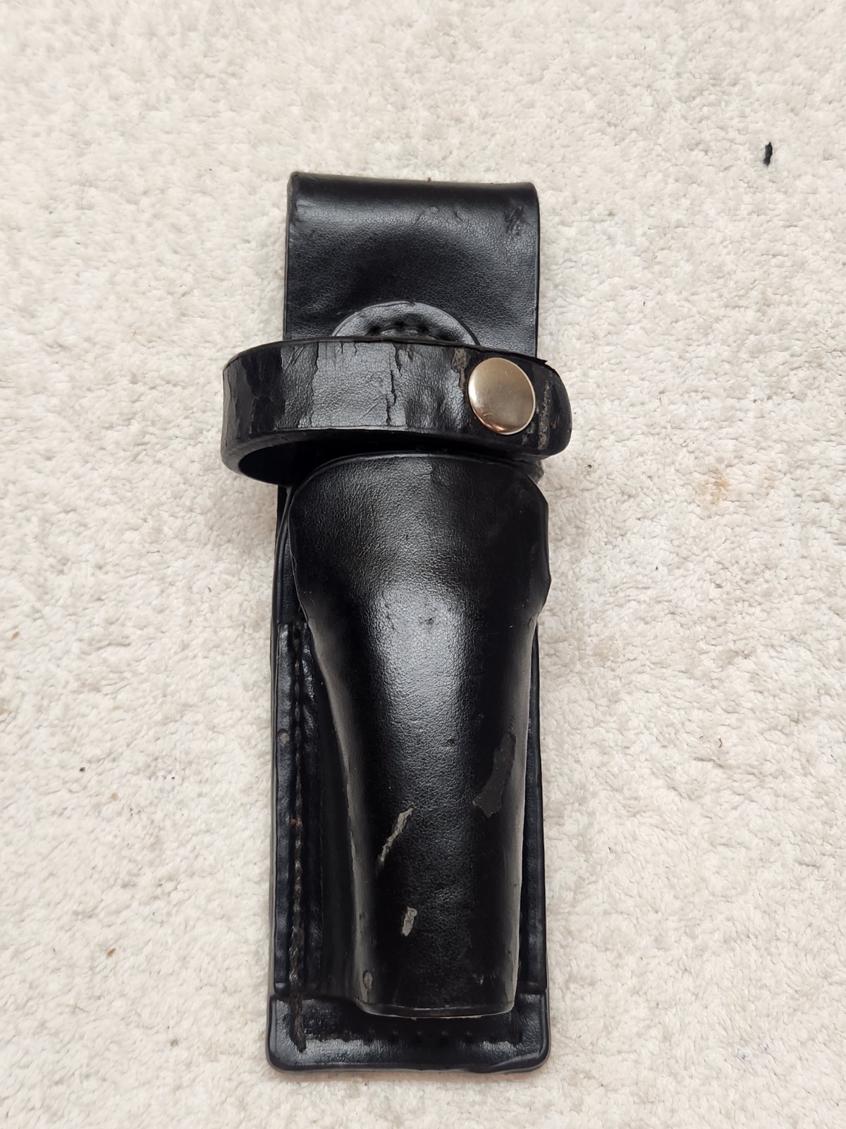 Leather Pepper Spray Holder Police Duty Belt OC Spray Holster Horizontal Snap