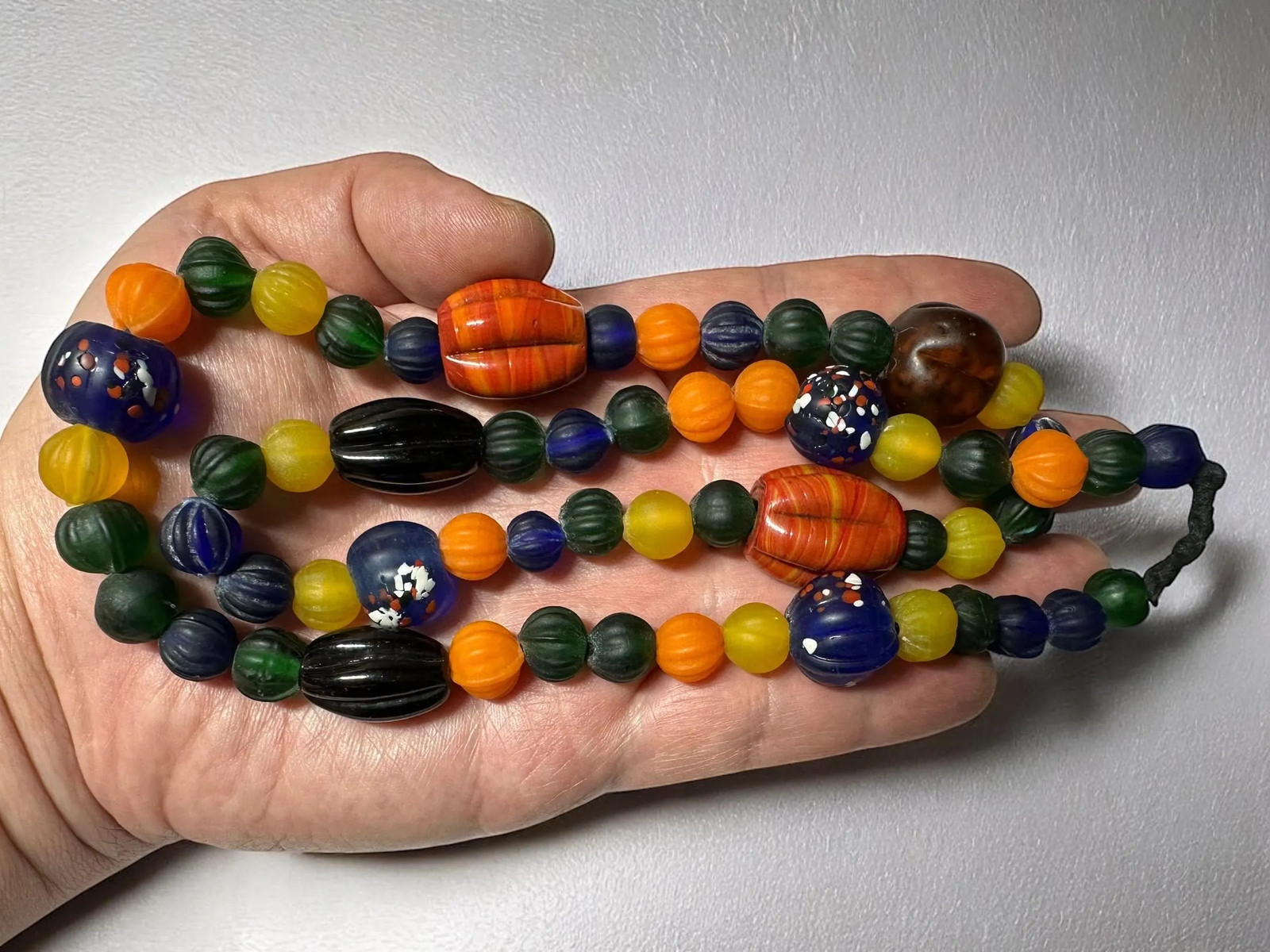 Handcrafted Nepalese Glass Melon Beads Strand | Authentic Himalayan Jewelry Sup