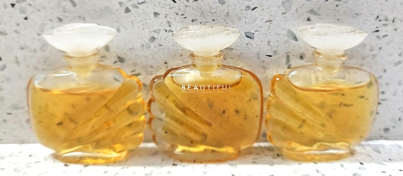 3 Vintage Beautiful by Estee Lauder Parfum Perfume MINI Splash 0.12 oz Travel Sz