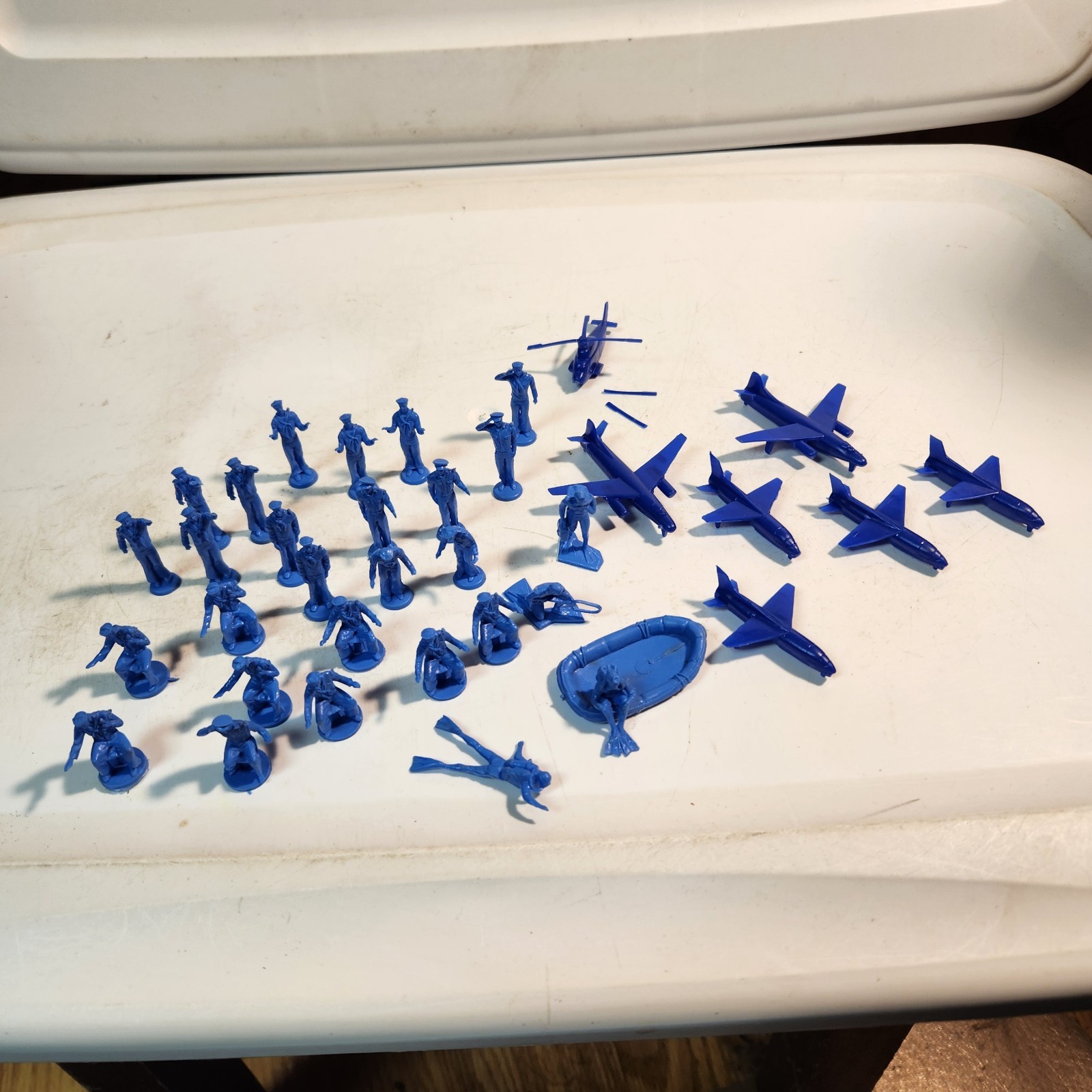 Vintage 1960's Remco Sub/Matilda Carrier 28 Figures 6 Planes Helicopter & Raft