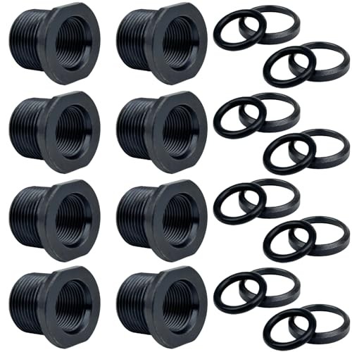 8 Pcs Thread Protector, 1/2 x 28 Convert to 5/8x24 with Crush Washer black-1