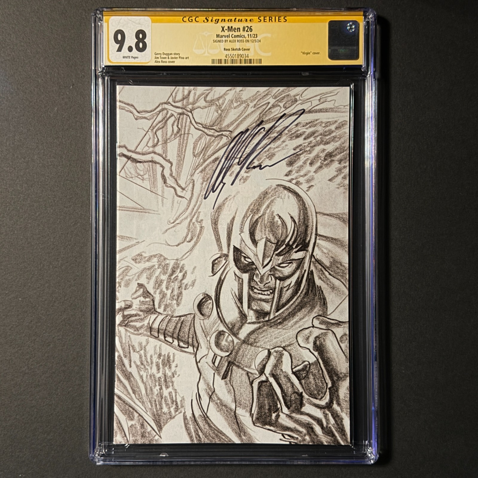X-Men #26 CGC SS 9.8 Alex Ross Virgin Sketch Magneto Jim Lee X-Men #1 Homage