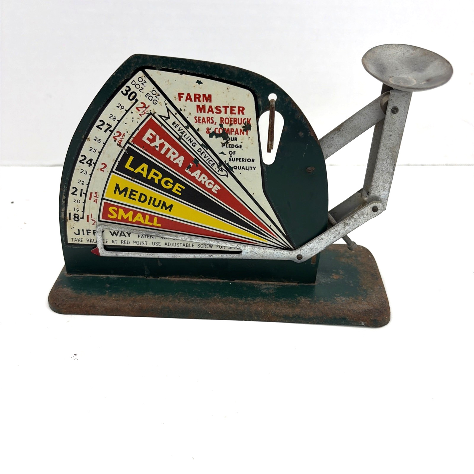 Vintage Farm Master Egg Scale Green Jiffy Way Weigher Sears Roebuck & Company