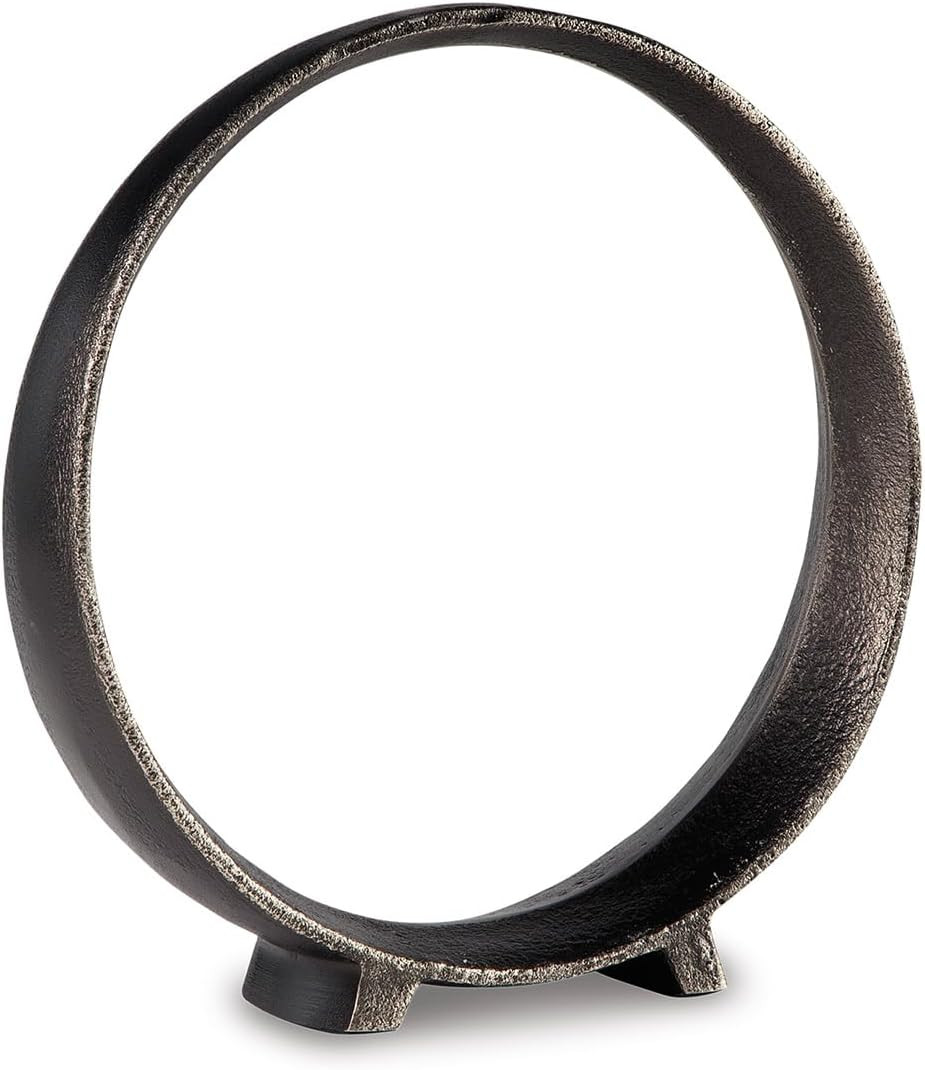 Ryandale round Metal Sculpture, Antique Black