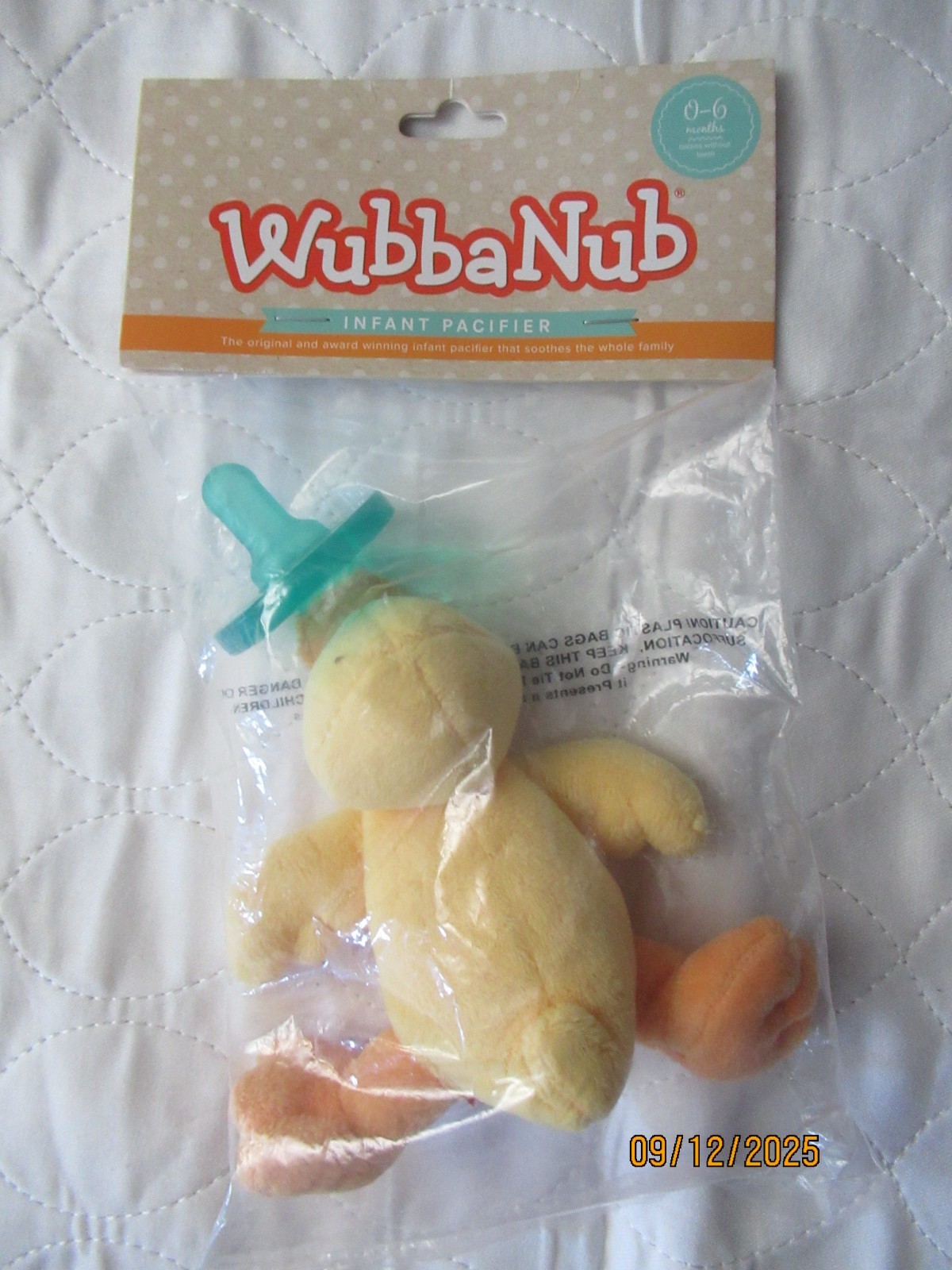 New Sealed Mary Mayer Wubbanub Yellow Duck Lovey Pacifier Soother Toy Plush Rare